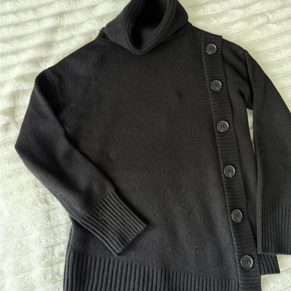 Women's Black Button-Detail Sweater - Picture 1 of 4